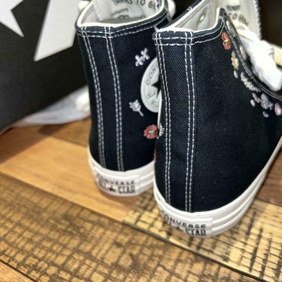 New Womens Converse Chuck Taylor All Star Hi Things To Grow Black Floral A01585C - Picture 4 of 4